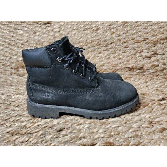 Timberland 6” Premium Waterproof Black Boots Youth Boys Size 2 Winter Outdoor - Picture 2 of 11